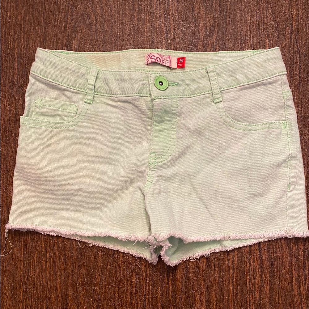 Light green jean shorts